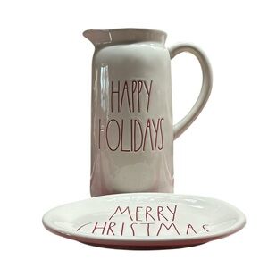 🎄Rae Dunn Holiday Pitcher and plate bundle🎄